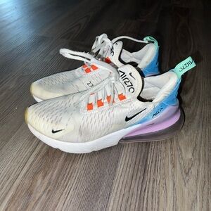Nike Air Max 270 White with Blue and Purple Accents